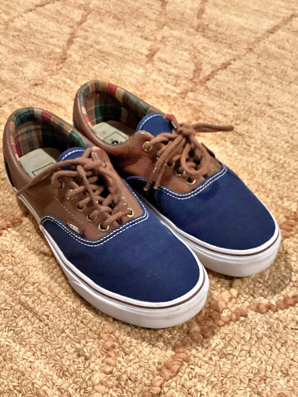 Vans Era 59 C&L Plaid Sneakers Blue & Brown US 7.0